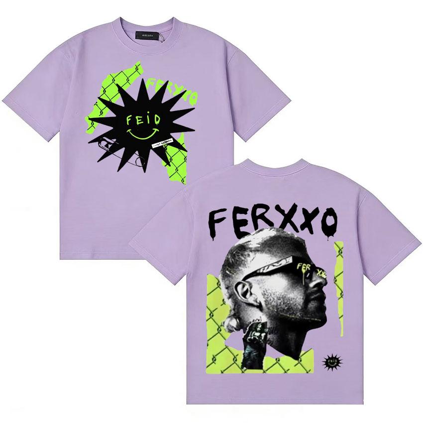 Feid Inter Shibuya La Mafia Fans Gift Merch Tshirt Unisexs Women Summer Fashion T Shirt Teenagers Cotton Oversized Crewneck T Shirt