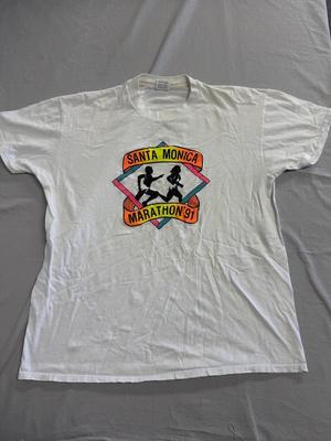 Винтажная футболка Санта-Моника Калифорнийский марафон 1991 XL Унисекс