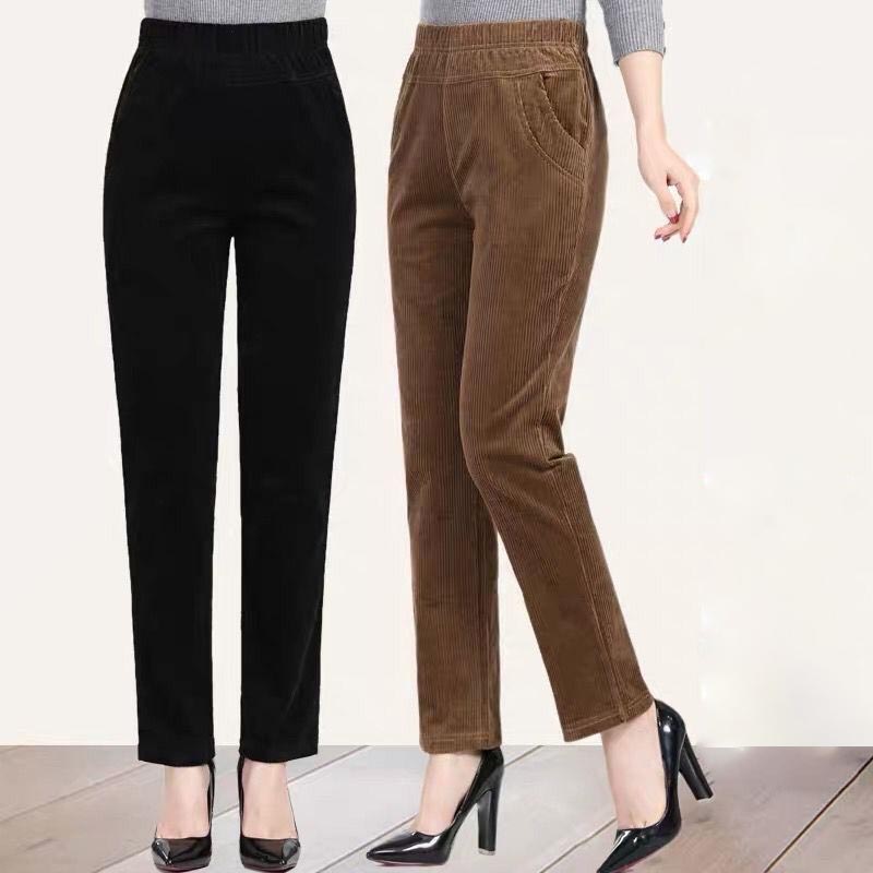 Женские зимние брюки, утепленные брюки с подкладкой, женские брюки с высокой талией, женские брюки среднего возраста, повседневные прямые