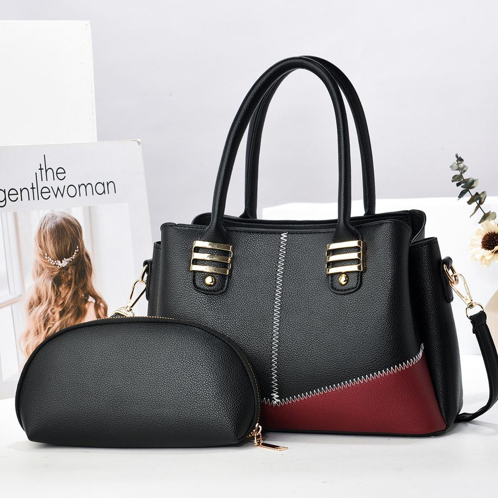 Сумка-мать и ребенок, контрастная цветовая вставка, женская сумка, дамская сумочка, большая вместительная сумка-мессенджер