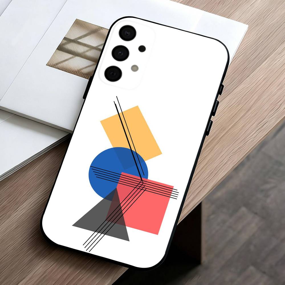 M-Мондриан-B-Баухаус A-Абстрактные Формы Чехол для Телефона Для Samsung Galaxy A73,A72,A71,A70,A53,A52,A51,Другие Мягкий Черный Чехол