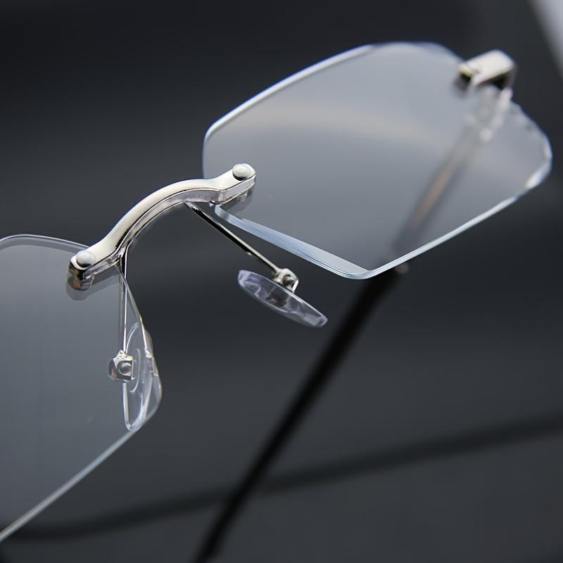 Men Anti Blue Light Computer Glasses Frameless Square Diamond Cut Edge Fashion Women Glasses Very Suitable for Hiking