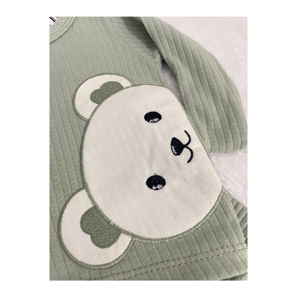 Baby Boy Teddy Bear Detailed 3-piece Hospital Discharge Set Newborn Outfit 0-3 Months 50-56cm Organic Cotton