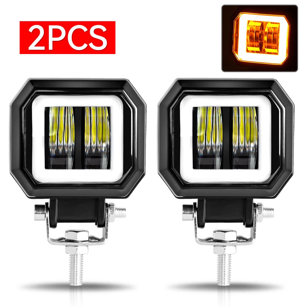 Motorcycle headlights 20W Round Wrangler Car Work Light with Aperture Off road Vehicle Modified Spotlight