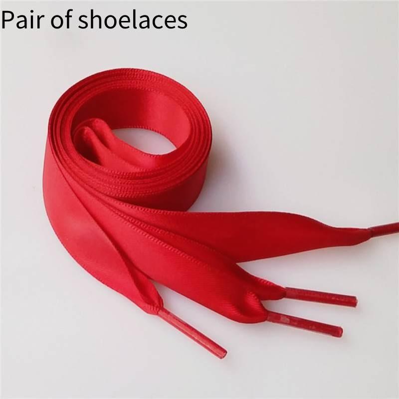Ribbon Polyester Double Satin Wide Flat Shoelace Candy Color Fashion Various