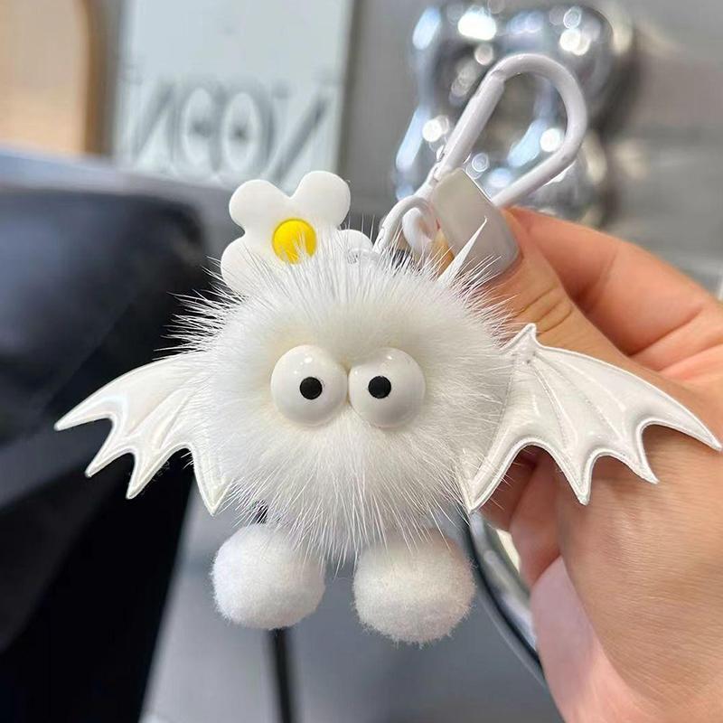 Хэллоуин Искусственный Мех Норки Маленькая Летучая Мышь Маленький Дьяволенок Подвеска для Рюкзака Плюшевый Брелок