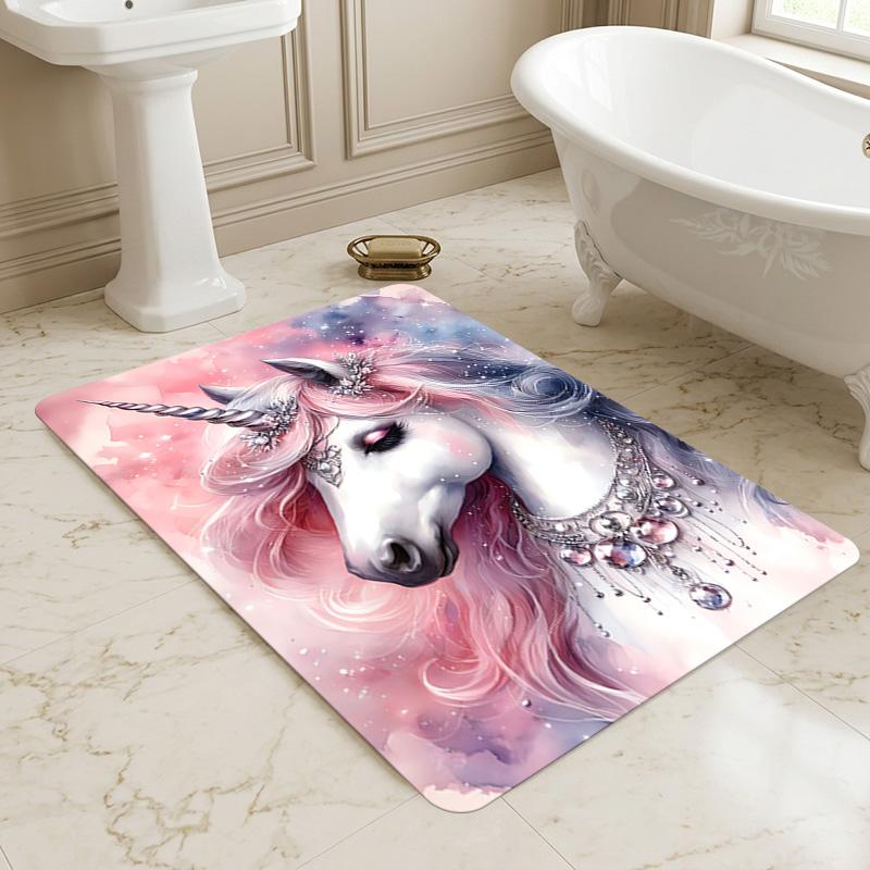 Unicorn Fantasy Living Room Nonslip Area Rug Soft Carpet For Bedroom Game Playroom Sofa Office Home Decor Doormat Christmas Gift C9301276