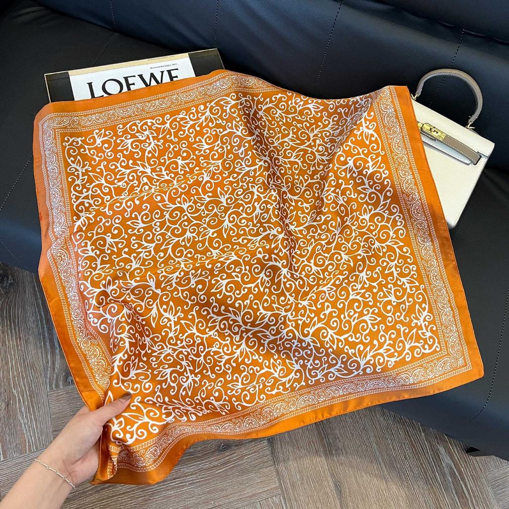 Luxury Paisley Square Scarf Women Print Satin Neckerchief Spring Hair Band Foulard Bandana Echarpe Tie Shawl Wraps