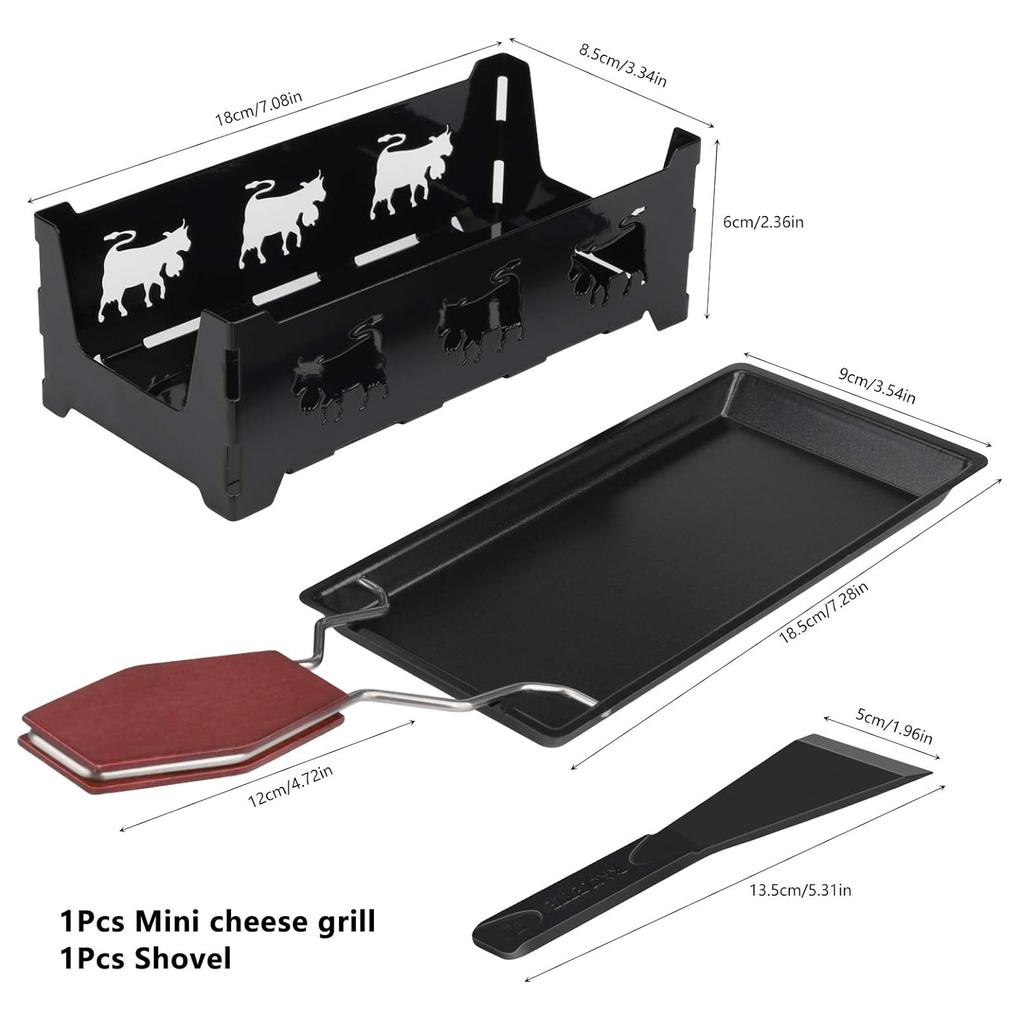 Набор для плавления сыра, раклет, набор для гриля, сковорода для плавления сыра с силиконовой лопаткой, антипригарный мини-ротастер, противень для выпечки, набор плит
