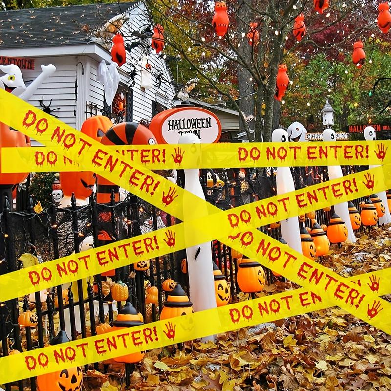 1PC DIY Warning Barrier Tape Halloween Party Safety Tape Haunted House Decoration Tape Reusable Caution Barrier Roll 4.8cmx5m