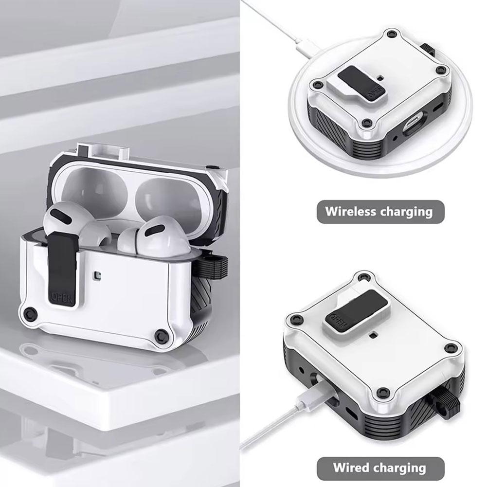 2025 Защитный чехол с надежным замком для AirPods Pro 3 НОВЫЙ Автоматический выдвижной Полностью защитный чехол с чистящим набором для Apple AirPods Pro 3