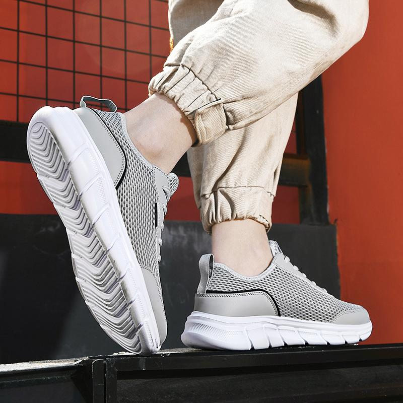 Новые мужские кроссовки, дышащая сетка, легкие, повседневные, для ходьбы, мужская обувь, большие размеры 39-48, удобные черные кроссовки для мужчин