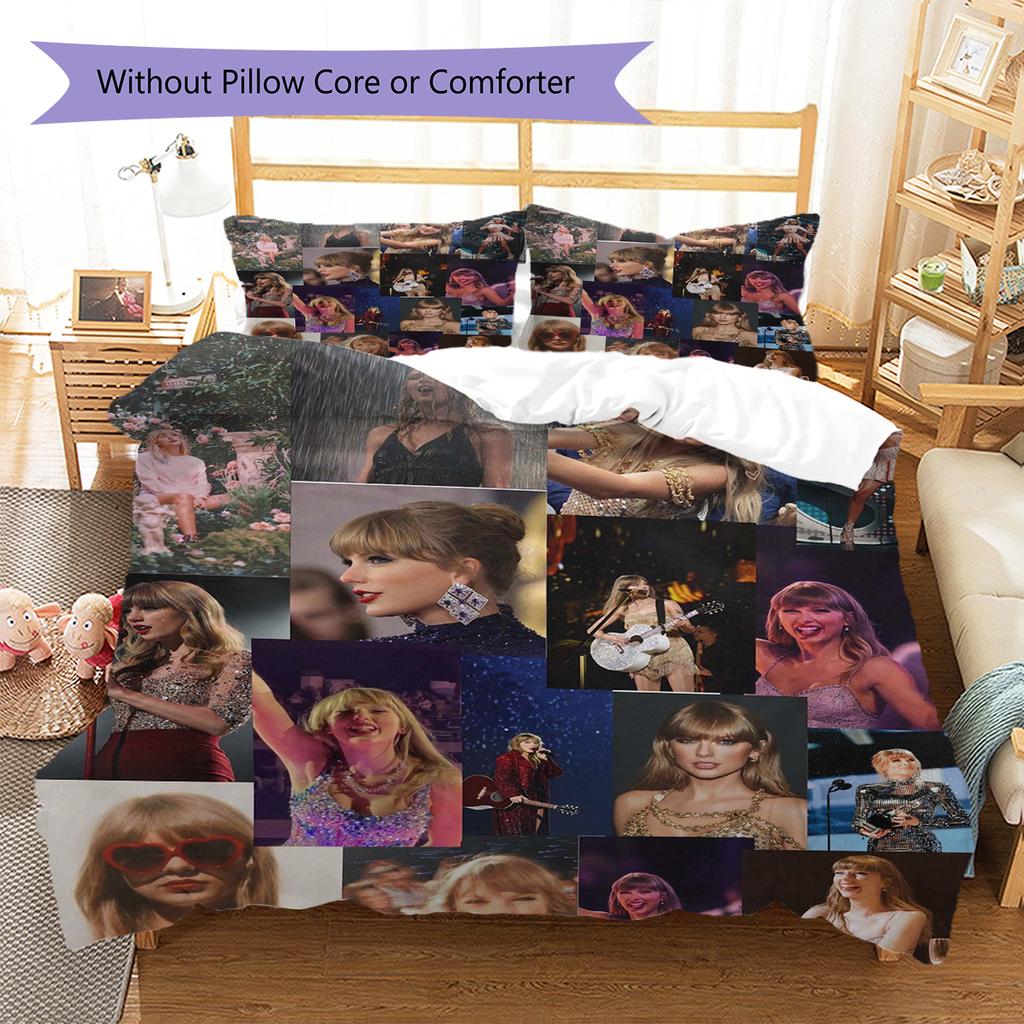 American Women Siger Pattern Bedding Quilt Set Quilt Cover Pillowcase Home Decoration Gift (1 * duvet cover + 2 * pillowcase, without core)