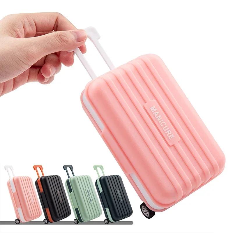 8/12pcs Nail Clipper Set Small Luggage Box Design Stainless Steel Clippers Nail File Scissors Manicure Tools for Travelling