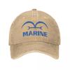 One Piece Marines Flag Outfit Unisex Women Baseball Caps Navy Marine Anime Distressed Washed Caps Hat Vintage Snapback Hat