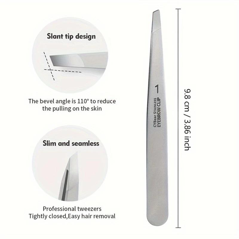 Пинцет из нержавеющей стали для точного удаления волос - Инструмент для стрижки бороды и усов без запаха с нулевым зазором и углом 110°