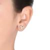 Boucles d'oreilles Luxenter famille en argent 925 et zircon brillant rhodié