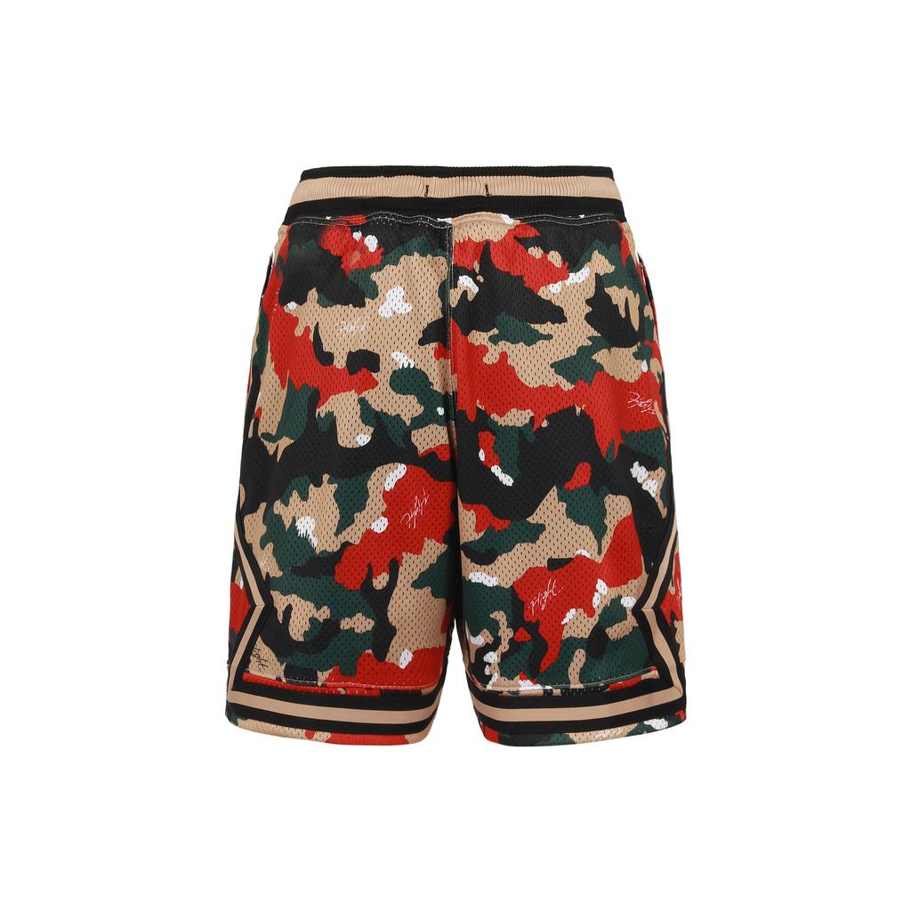 Men's Air Jordan Flight Heritage Diamond Camouflage Mesh Breathable Casual Sports Shorts Yellow DC7414-245