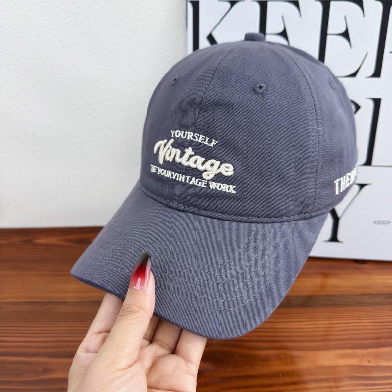 Side letter embroidered baseball cap new cap women's face small versatile soft top baseball cap men and women