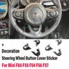 Carbon Fiber Pattern Steering Wheel Button Cover Sticker Interior for MINI Cooper S JCW F60 F55 F54 F56 F57 Car-styling