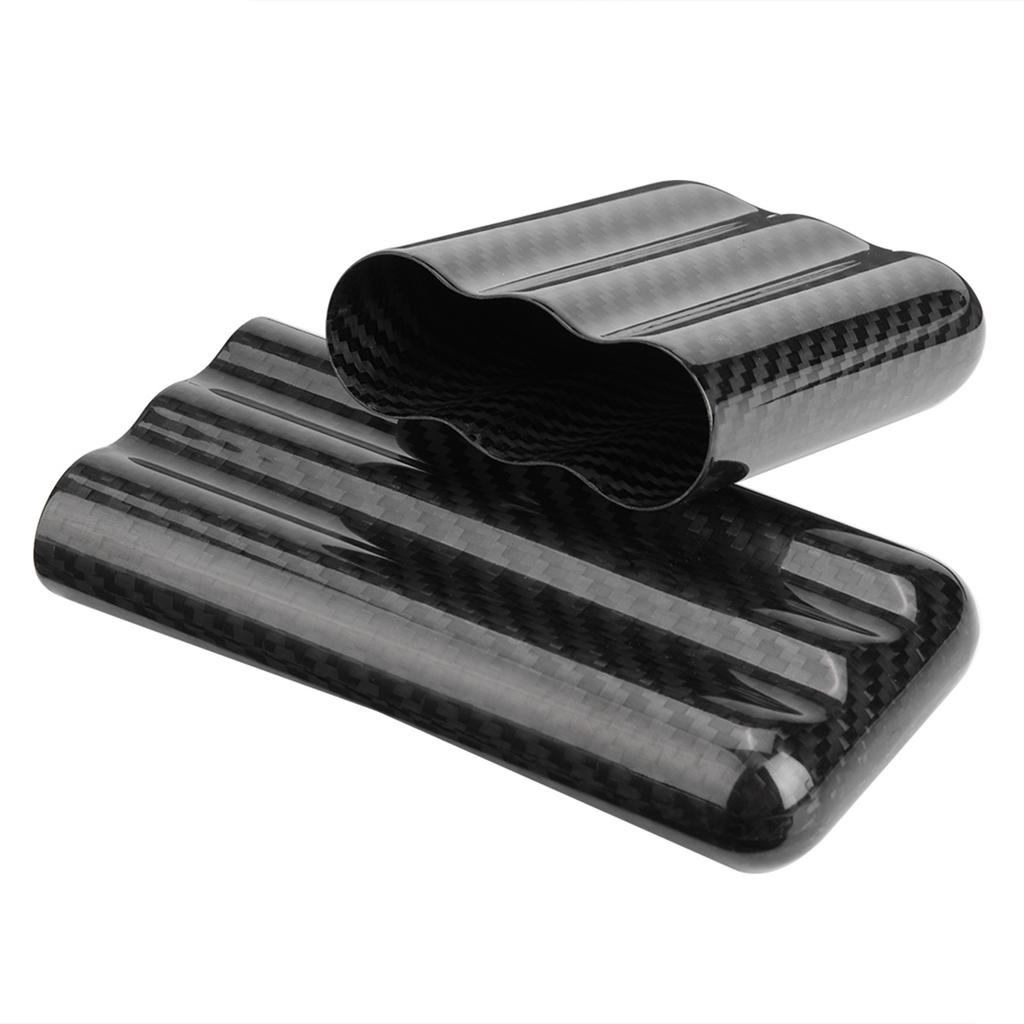 Carbon Fiber Cigar Case Humidors 3 Tubes Cigar Holder Storage Box Travel Case