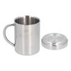 Stainless Steel DoubleLayer Coffee Cup with Handle Children"s Cup with Lid Heat Insulation and