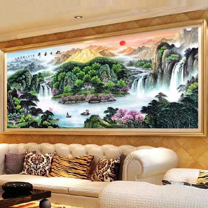 Мозаичное искусство Алмазная картина Полная Алмазная вышивка Новое восходящее солнце Dongsheng Гостиная 5d Палка Алмазная вышивка крестом Китайский стиль Алмазная вышивка Сделай Сам