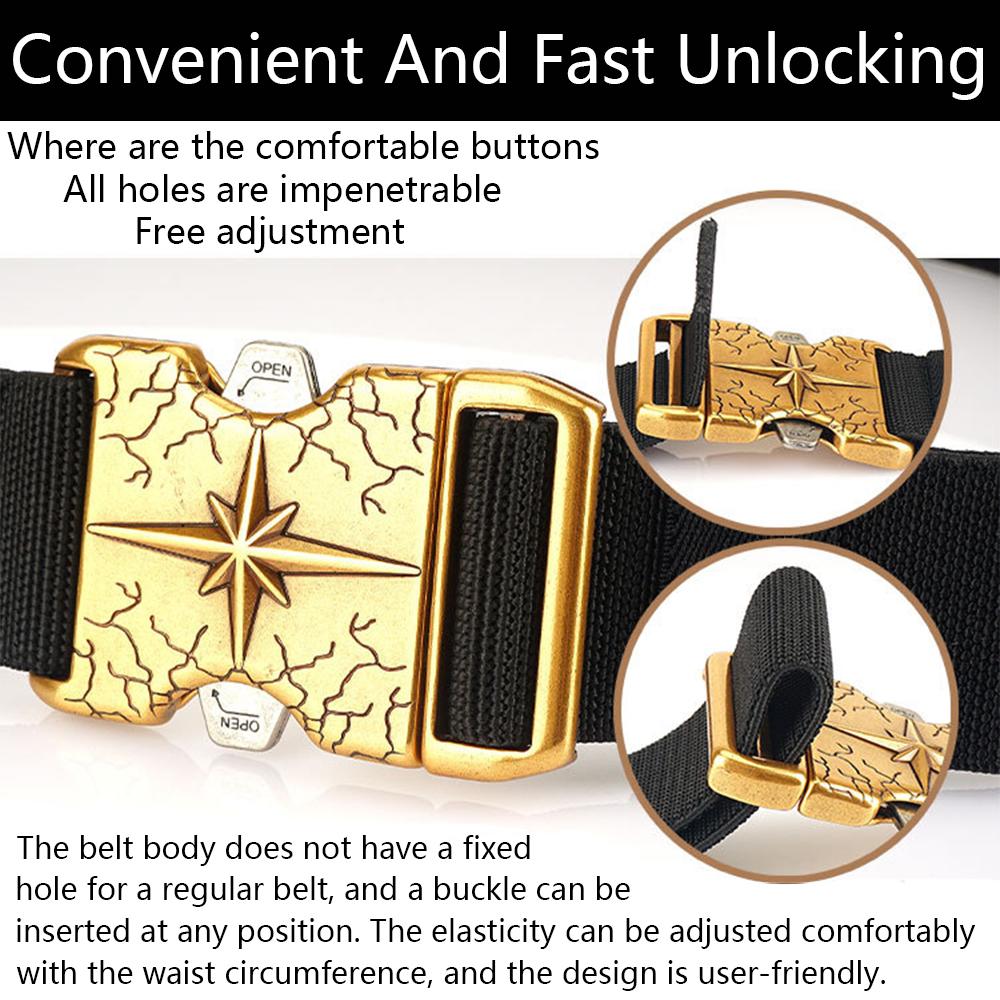Новый быстросъемный металлический ремень, дышащие эластичные ремни для мужчин, эластичный пояс