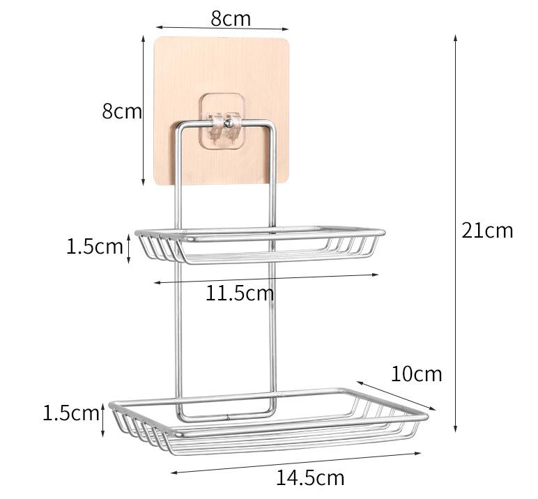 1 шт. двухслойная мыльница без присосок, держатель для мыла в ванной, настенная полка для ванной комнаты из нержавеющей стали