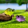 10 шт. милые светящиеся фигурки лягушек миниатюры мультяшная маленькая модель жабы микро ландшафтные украшения