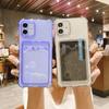 Clear Card Slot Cover For iPhone 11 14 Pro Max Redmi Note11 10 Pro Samsung Galaxy S22 Ultra A12 A53 A22 A03 Poco X3 OPPO Vivo Soft Silicone Case
