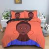 African Woman Duvet Cover Set 3D Cartoon Printed Bedding Set Pillowcase Bedroom Decor King Queen Twin Size Bedclothes 2/3PCS