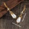 Elegant Earrings Simulated Pearls Earrings Drop Earring Party and Formal Jewelry Alloy Texture Perfect for Women Present