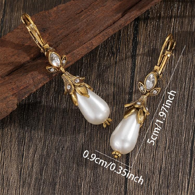 Elegant Earrings Simulated Pearls Earrings Drop Earring Party and Formal Jewelry Alloy Texture Perfect for Women Present