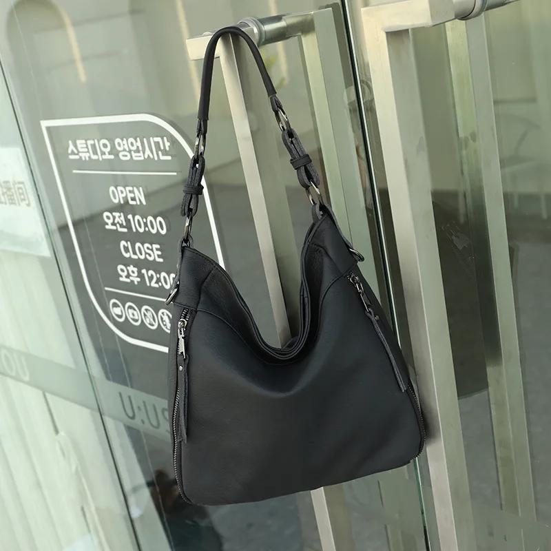 Высококачественная женская сумка из натуральной коровьей кожи класса люкс, универсальная женская сумка большой вместимости через плечо для поездок на работу