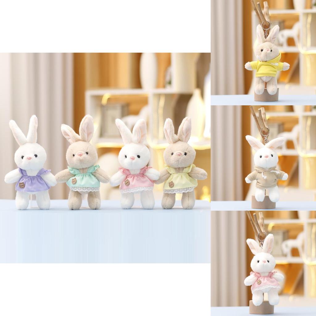 Hoodie Bunny Plush Keychain Toy Doll Cute Gift For Kids And Backpack Decoration