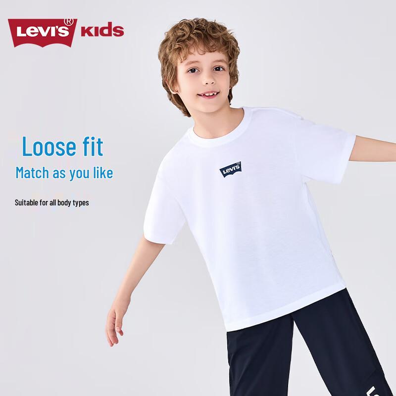 Levi's Детская дышащая футболка с коротким рукавом - Ярко-белая
