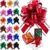 10-Pack Metallic Pull Bows for Gift Wrapping - 6 Inch Reusable Ribbon Bows, Large Instant Floral Decor Bows for Wedding, Christmas
