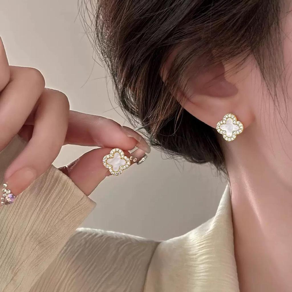 Изысканный браслет из бусин с бриллиантами в виде четырехлистного клевера - Женские роскошные универсальные украшения