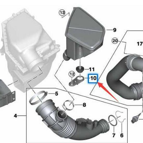 BMW X5 G05/G18 X6 G06 Сборочный кронштейн резонаторного бокса