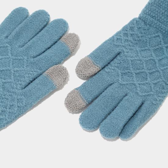 Набор из 3 предметов: женская шапка, шарф, перчатки, украшенный плюшевым помпоном, шапка без полей, длинный шарф, набор перчаток для сенсорного экрана, зимние аксессуары