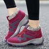 Зимние женские зимние сапоги, кожаные женские теплые толстые плюшевые зимние сапоги, водонепроницаемые женские замшевые ботинки на танкетке, нескользящая женская обувь