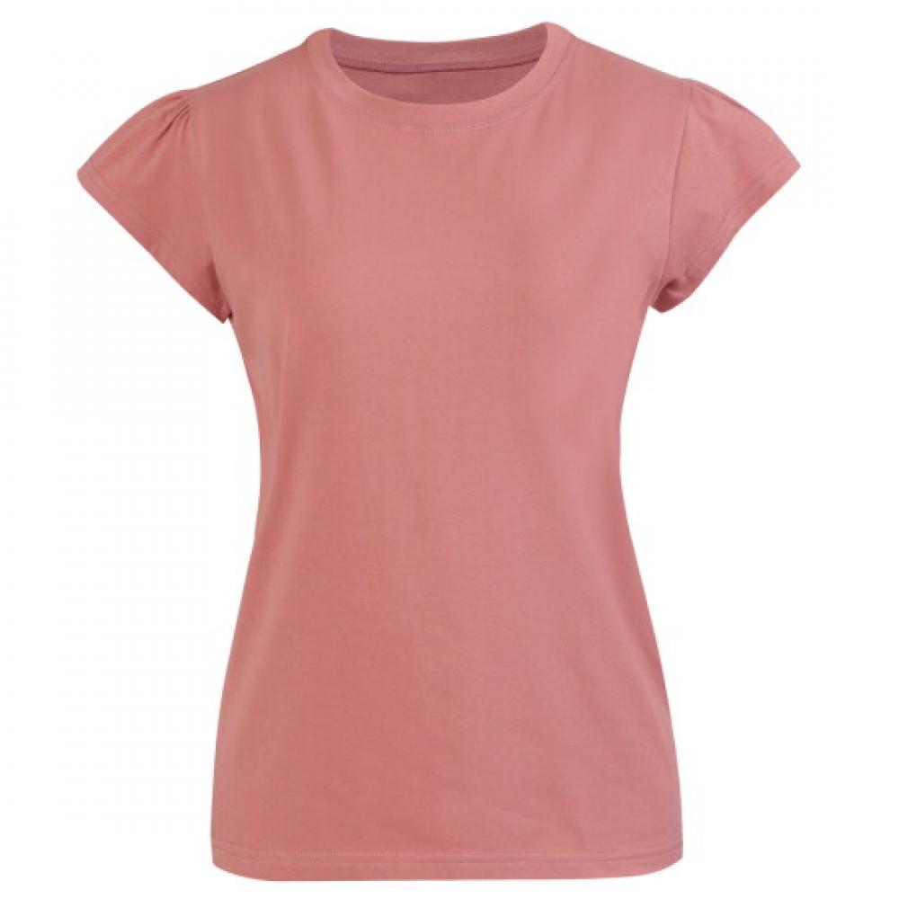Shop Women S Shirred Cap Sleeved Round Daily Short Sleeve Tee Pink Dai wSh 095