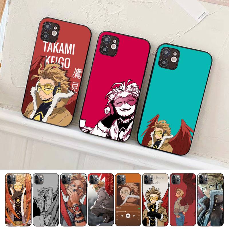Чехол для телефона Anime MHA Hawks BNHA для iPhone 11 12 13 mini pro XS MAX 8 7 6 6S Plus X 5S SE 2020 XR