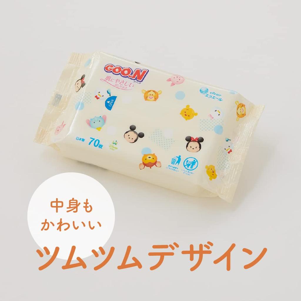 Детские влажные салфетки Baby Goon Tap Rich 1680 листов x 24 дюйма [Запасные салфетки] Не вызывают раздражения кожи (70 штуки) [Проданный случай]<Disney Design>