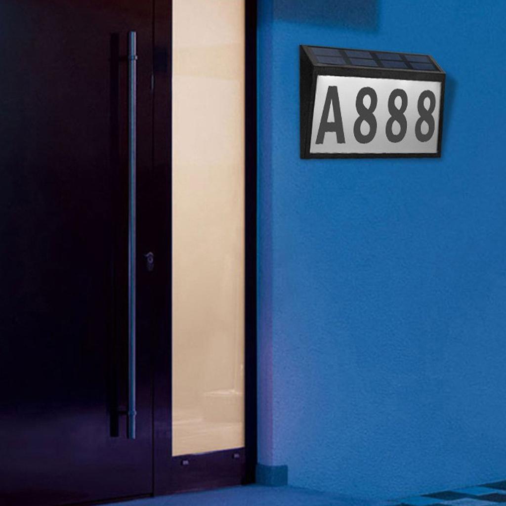 Адресная табличка на солнечной батарее, уличная водонепроницаемая светодиодная лампа-табличка с адресом, уличный светильник с номером дома, номер дома