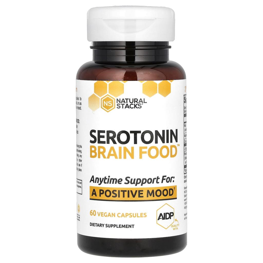 Natural Stacks Serotonin Brain Food, 60 Veggie Capsules