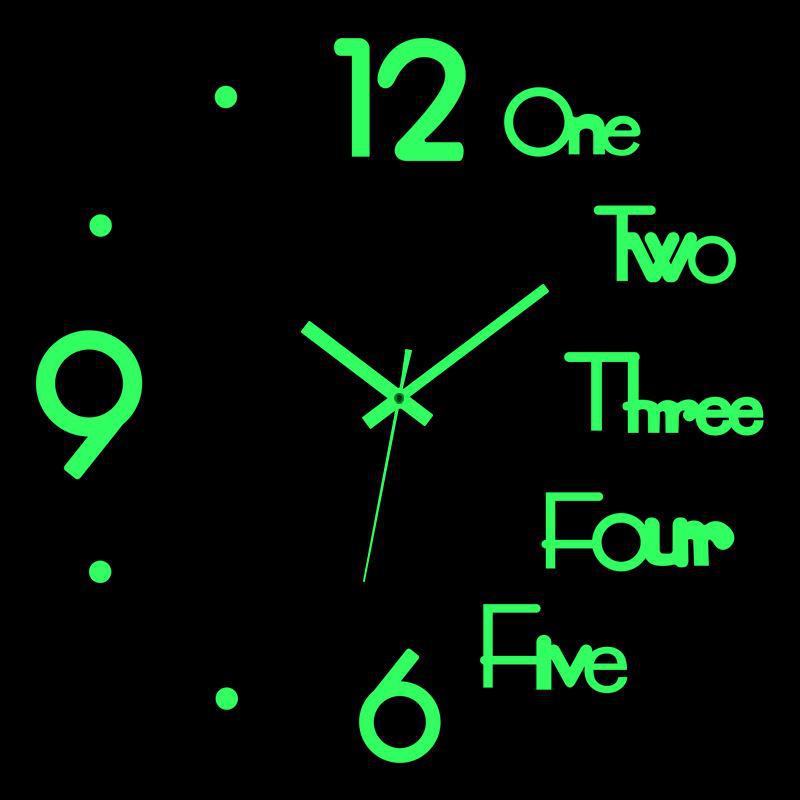 3D Luminous Acrylic Quartz DIY Silent Wall Clock for Living Rooms