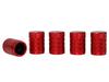 Valve Caps, Aluminum with Threaded Plastic Insert, 5 Pcs., Red
