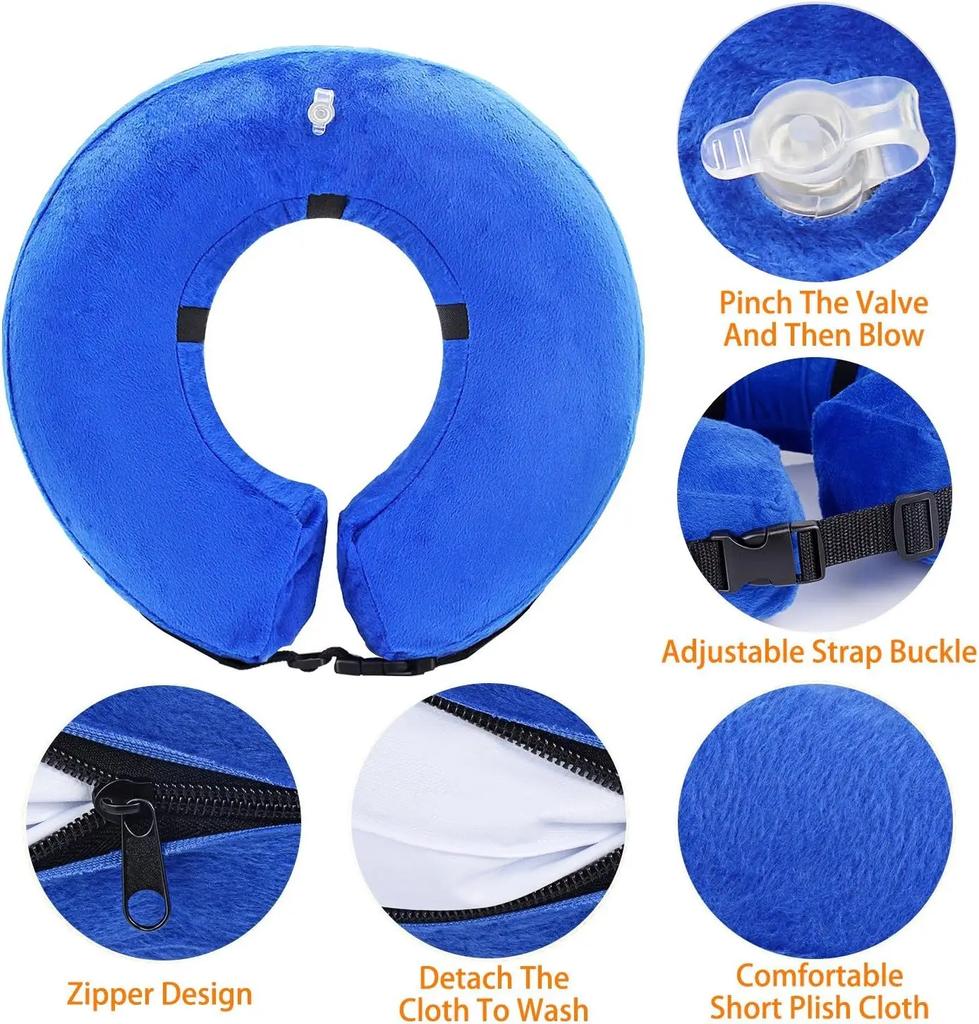 Конусы для собак после хирургических ран, защитный надувной ошейник для собак, ошейник для восстановления питомца, мягкий конус для питомца для маленьких, средних, больших собак, кошек